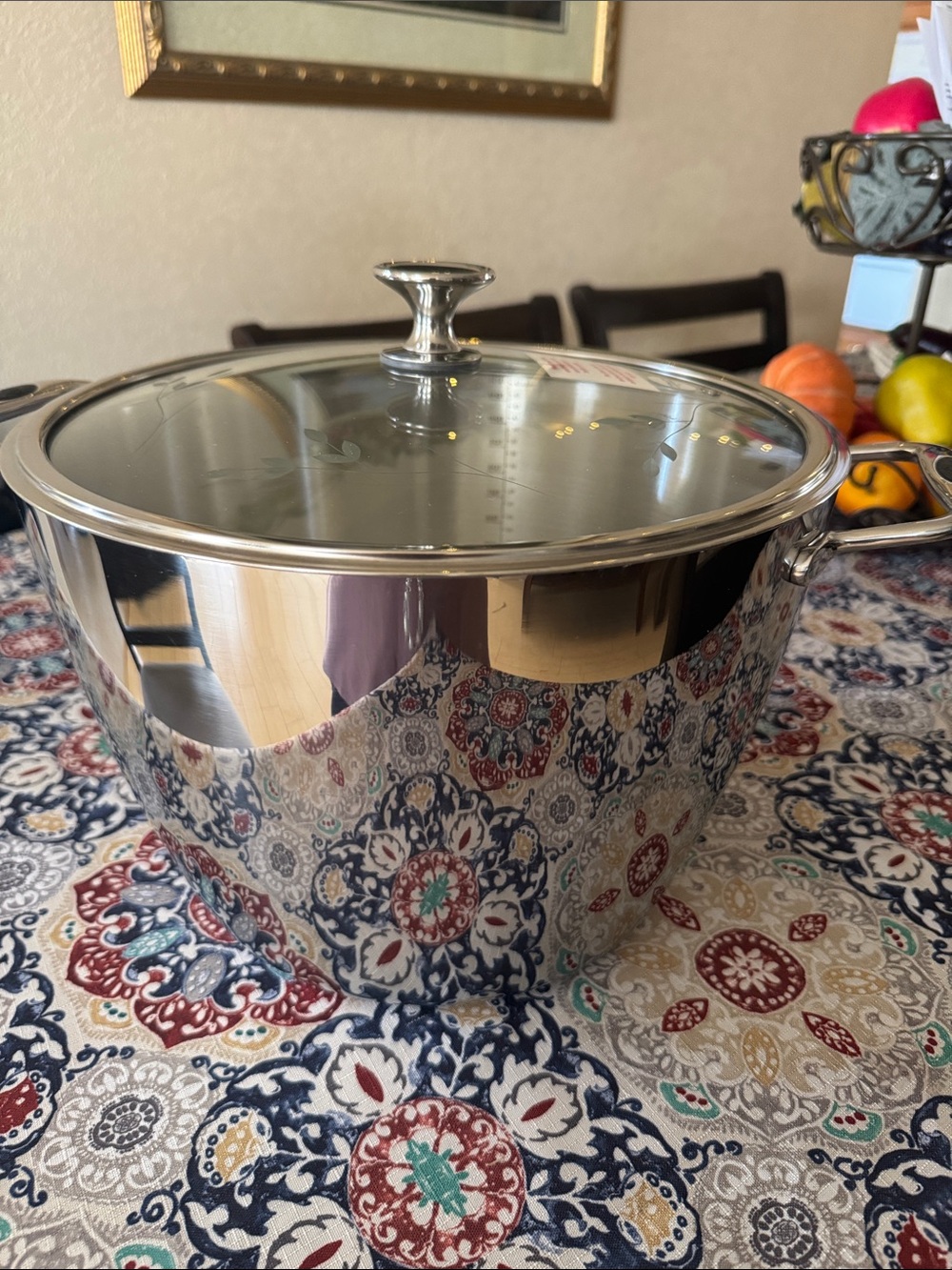 Princess House Stainless Steel Stockpot with Glass Lid - Polished Silver